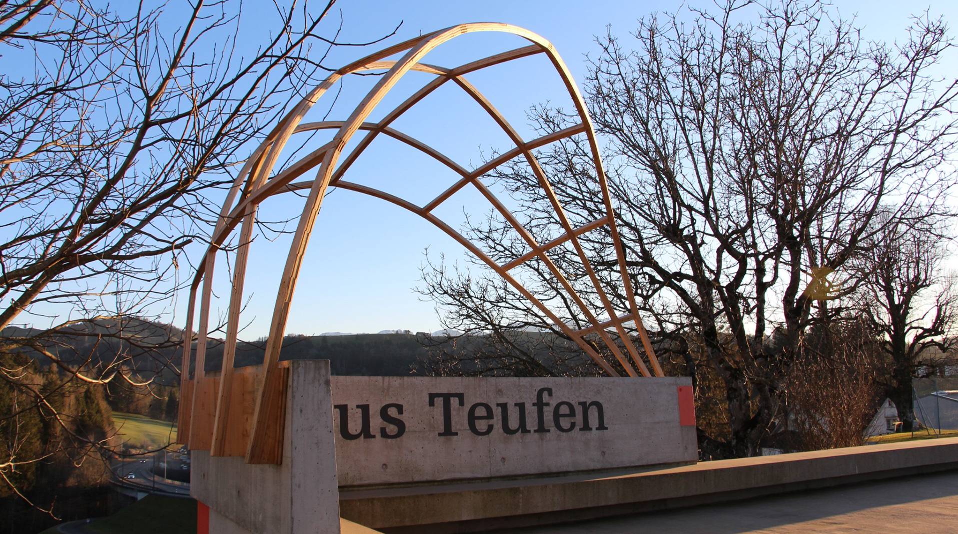 The final PROTOTYPE PAVILION at the Zeughaus Teufen in Switzerland